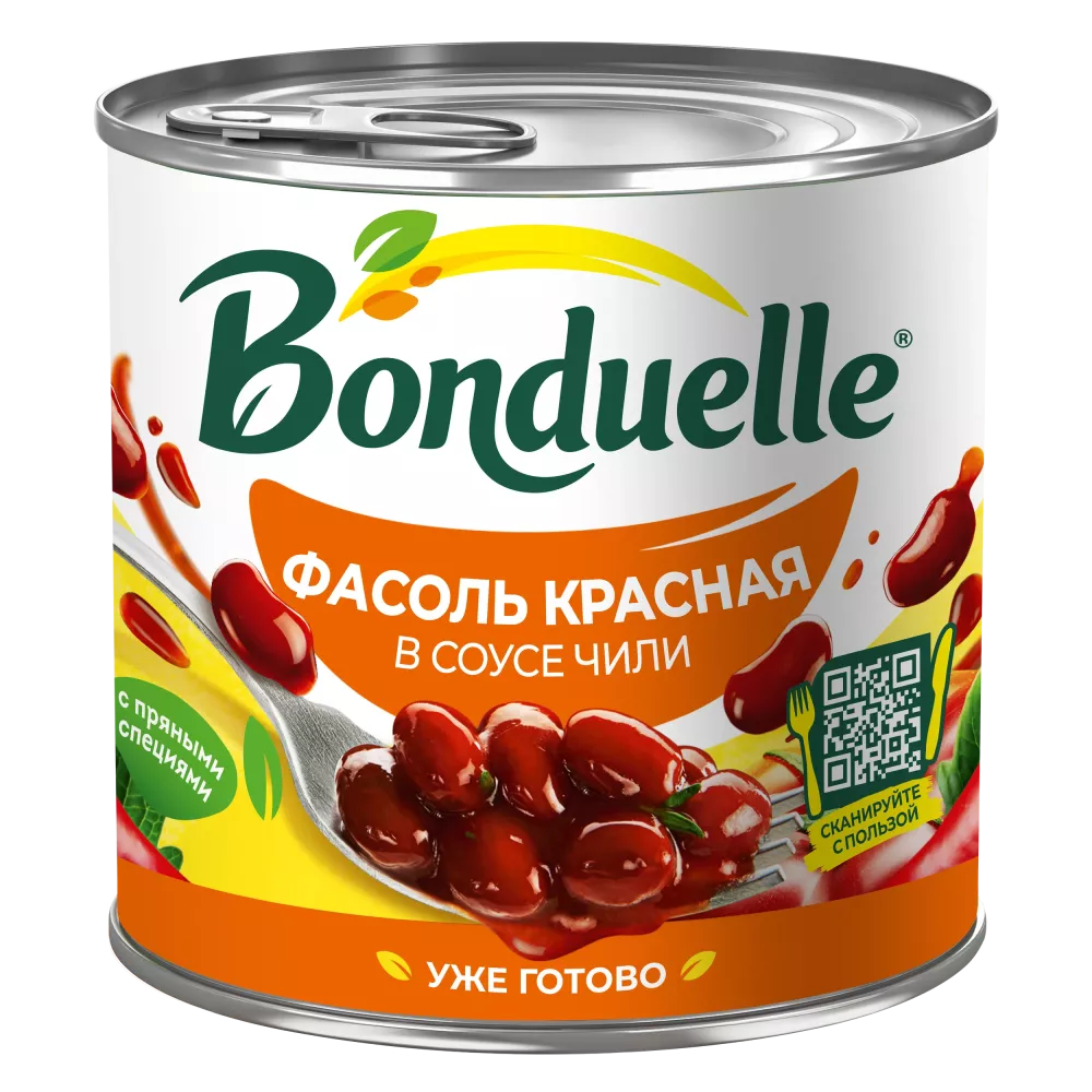 Чили туздугундагы консерваланган Bonduelle кызыл фасолу, 400 г