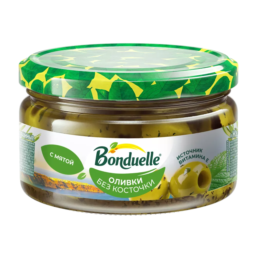 Жалбыз менен данексиз Bonduelle зайтундары, 300 г