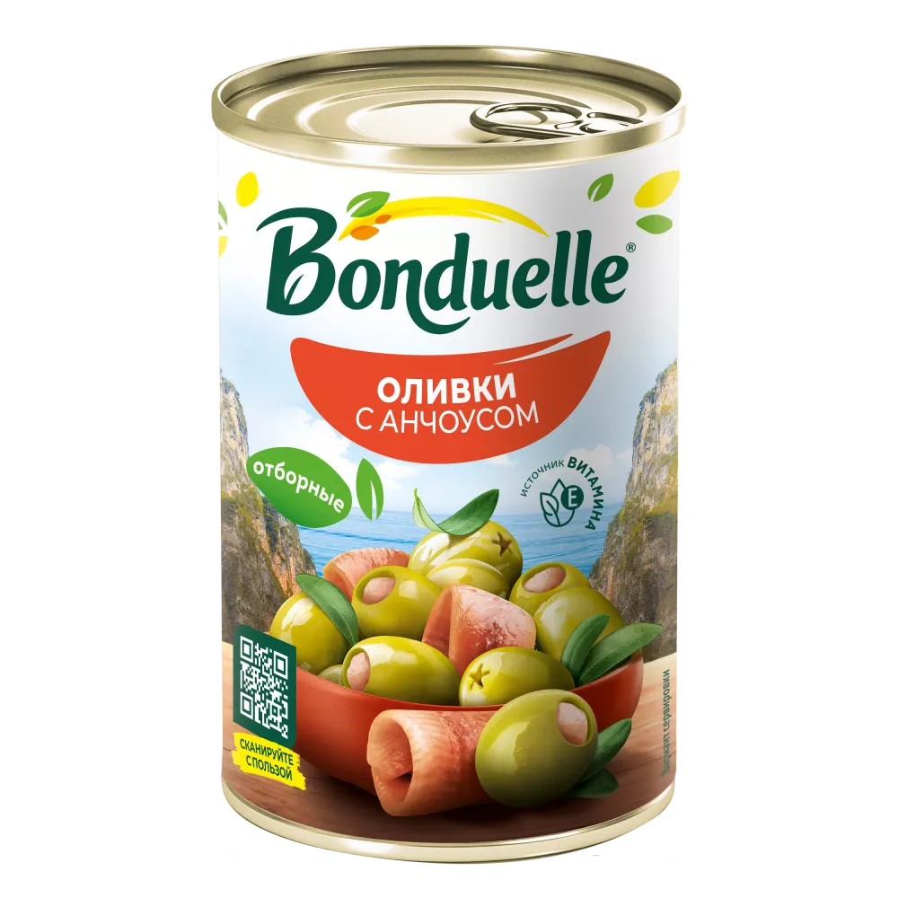 Анчоусу менен данексиз Bonduelle зайтундары, 300 г
