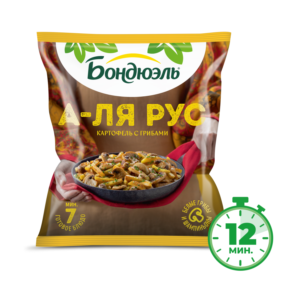 Картофель с грибами "А-ля рус" Бондюэль, смесь замороженная, 400 г