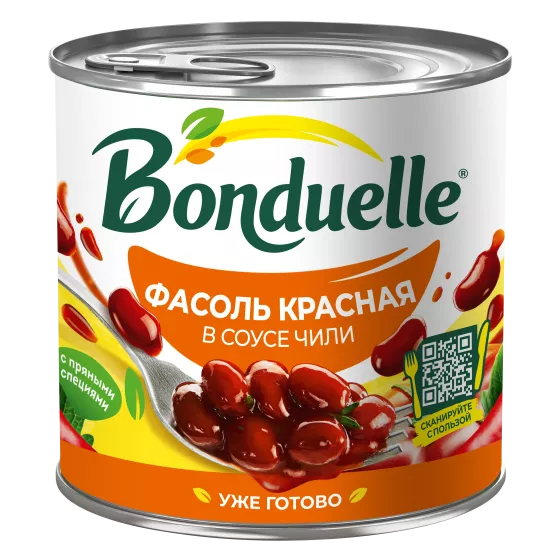 Чили туздугундагы консерваланган Bonduelle кызыл фасолу, 400 г