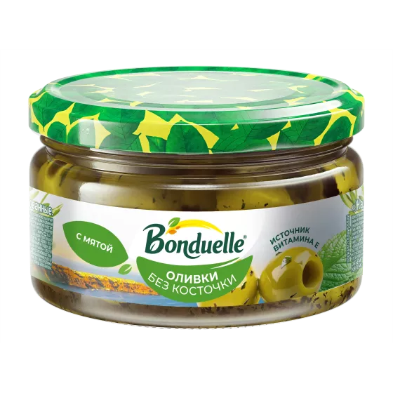 Жалбыз менен данексиз Bonduelle зайтундары, 300 г